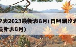 潮汐表2023最新表8月(日照潮汐表2023最新表8月)