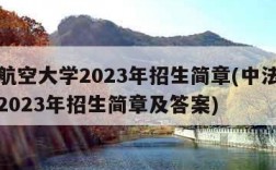 中法航空大学2023年招生简章(中法航空大学2023年招生简章及答案)