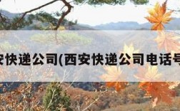 西安快递公司(西安快递公司电话号码)