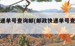 邮政快递单号查询邮(邮政快递单号查询邮政官网)