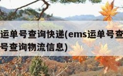 ems运单号查询快递(ems运单号查询快递单号查询物流信息)