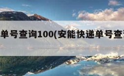 快递单号查询100(安能快递单号查询100)