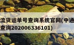 中通物流货运单号查询系统官网(中通物流查询单号查询202006336101)