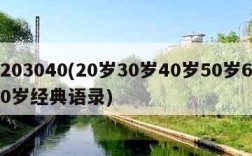 203040(20岁30岁40岁50岁60岁经典语录)