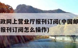 中国邮政网上营业厅报刊订阅(中国邮政网上营业厅报刊订阅怎么操作)