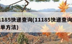 11185快递查询(11185快递查询最简单方法)