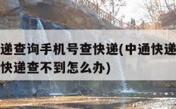 中通快递查询手机号查快递(中通快递查询手机号查快递查不到怎么办)