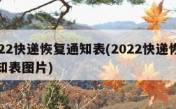 2022快递恢复通知表(2022快递恢复通知表图片)