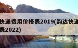 韵达快递费用价格表2019(韵达快递费用价格表2022)