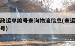 中国邮政运单编号查询物流信息(查运单号邮政运单号)