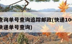 快递查询单号查询追踪邮政(快递100查询邮政快递单号查询)