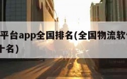 物流平台app全国排名(全国物流软件app前十名)