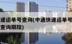 中通快递运单号查询(中通快递运单号查询物流信息查询跟踪)