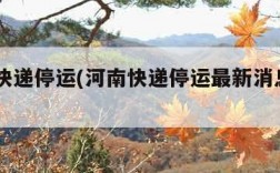 河南快递停运(河南快递停运最新消息2024)